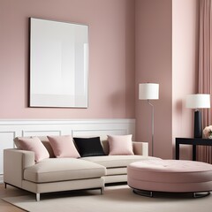 Mockup poster frame in home interior background, interior mockup design, frame mockup
