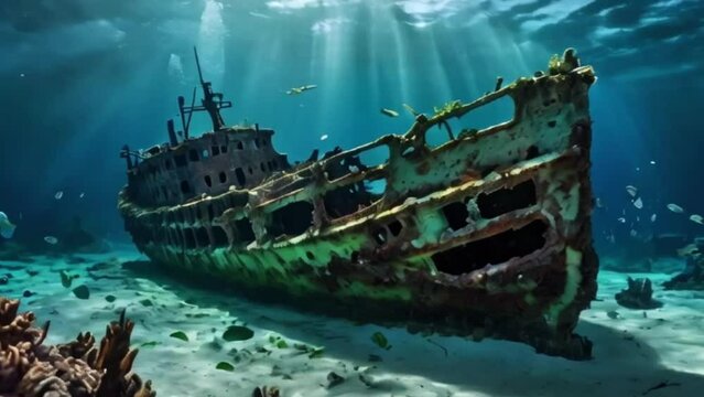 shipwreck in the sea