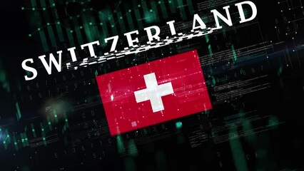 Switzerland with Digital flag Intro - Powered by Adobe
