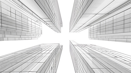 Fototapeta premium skyscraper line art, wallpaper, the beauty of the lines of buildings in the middle of the city