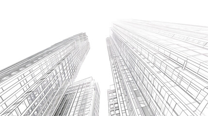 Fototapeta premium skyscraper line art, wallpaper, the beauty of the lines of buildings in the middle of the city