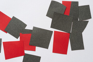 simple scattered red and gray glitter paper tiles