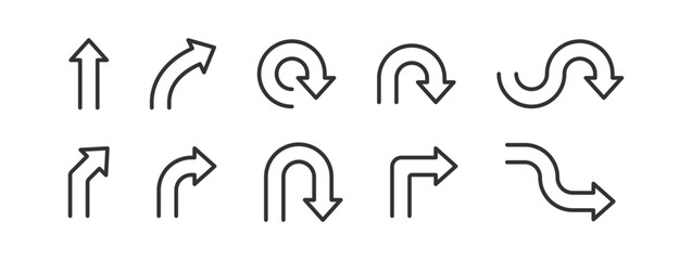 Road direction icon. One arrow way. Navigation traffic. Turn pathway roadsign.