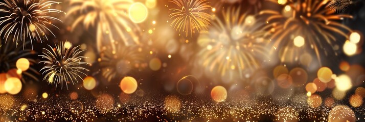 Fototapeta premium Golden Fireworks Display