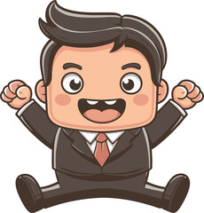 happy businessman cartoon illustration