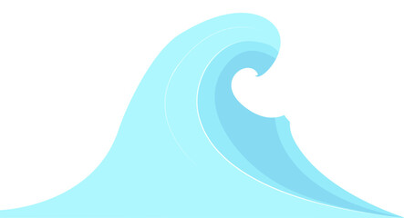 blue wave flat vector illustration