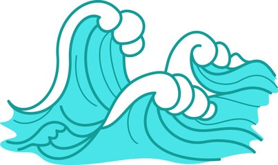  ocean wave hand drawn doodle illustration