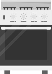 Kitchen stove with ovenflat vector illustration