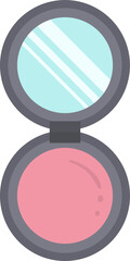 Cosmetic makeup for cheeks, blush, compact or masking powder vector illustration