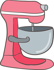 Hand Drawn Illustration of Stand Mixer