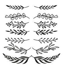 Floral ornaments hand drawn vector designs