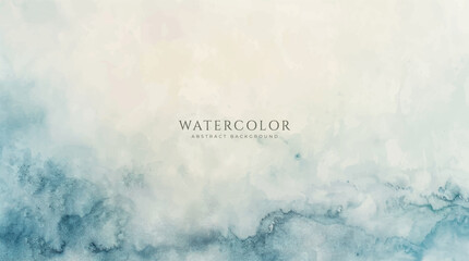 Obraz premium Abstract horizontal watercolor background. Neutral light colored empty space background illustration