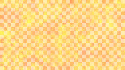 市松模様 背景素材 オレンジ色