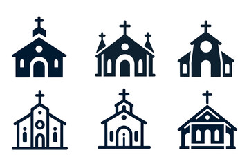 Church icon set. Vector illustration