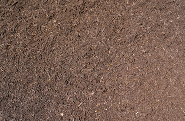 high angle view of mulch background in garden