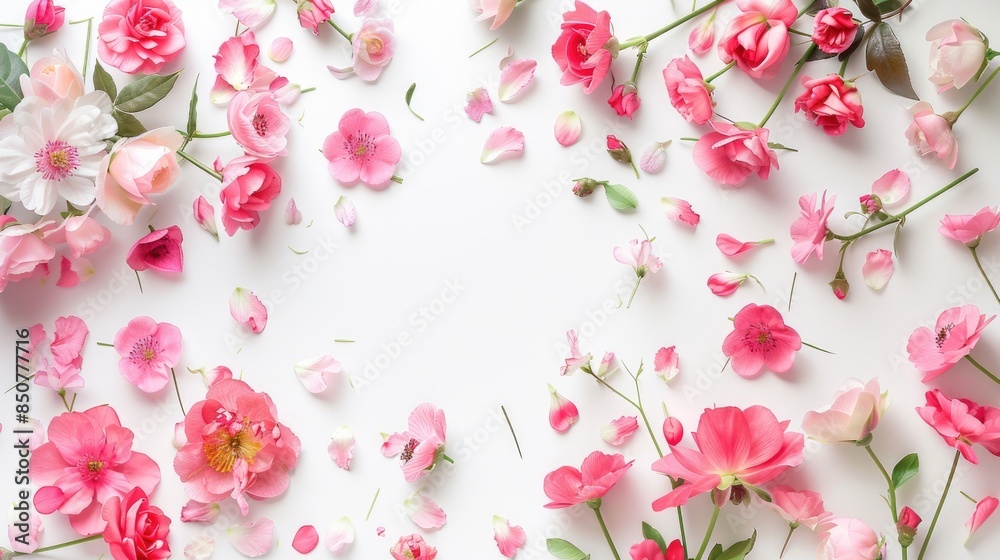Wall mural Flowers and Floral Decorations for Background Designs on Invitations Letters and Cards - Wall murals