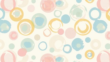 Pastel colored Circular Seamless Pattern for Textile Prints Packaging Wrapping Paper and Decoration