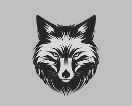 recommend clip art: Tattoo of heraldry gothic ornate wild fox head. Abstract Logo design or print of wolf face. Wild animal celtic print tattoo.