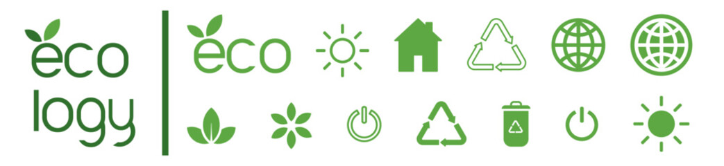 Ecology icons set. Nature icon. Green ecology icons set. Vector set ecology.