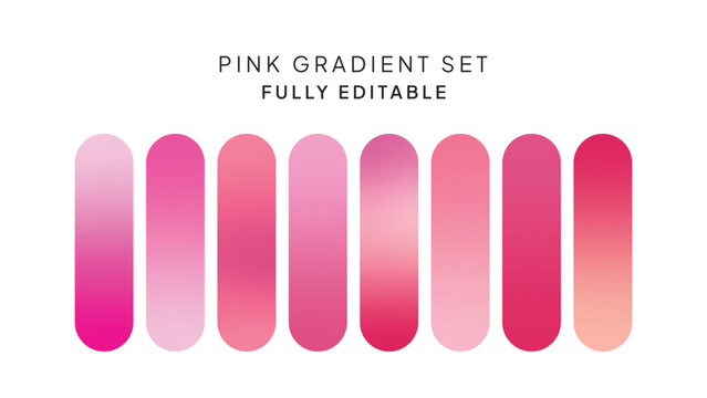 Set of Pink Gradients Background, Abstract Pink Gradient Collection Background Vector