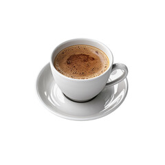 Obraz premium Coffee cup top view on transparent background