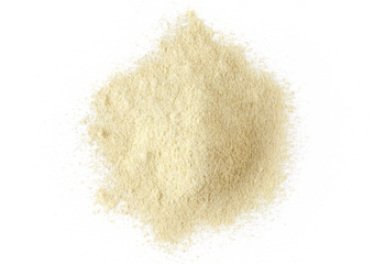 Pile ashwagandha powder, (Withania somnifera) isolated on white, clipping, top view