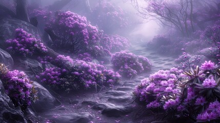 Mystical Purple Forest Path