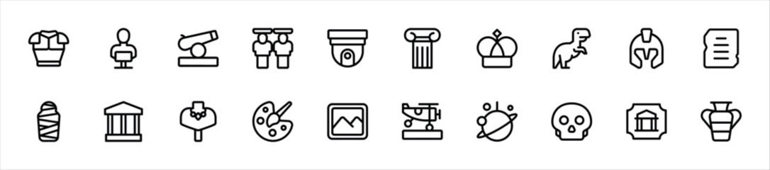 Fototapeta premium Set of museum icons. 20 sets of museum icons. Museum icons. Simple line style museum icons 