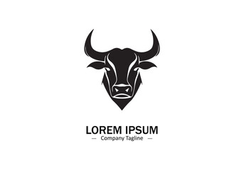 Head bull icon logo. Vector illustration.