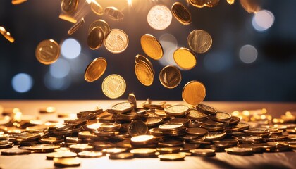 上から降ってくる大量の金貨