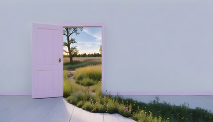 An open doorway to nature. Surreal. 