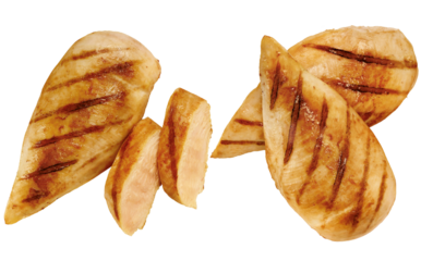 filé de peito de frango grelhado isolado em fundo transparente