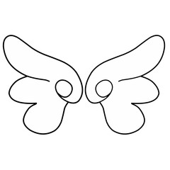 Cute Angel Wing, hand drawn vector ilustration