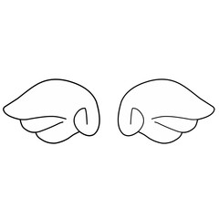 Cute Angel Wing, hand drawn vector ilustration