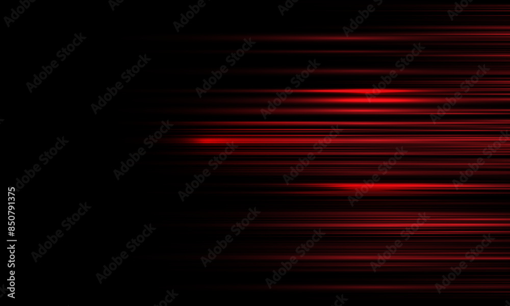Poster Abstract red fast high speed light movement technology futuristic creative design vector background