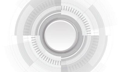Obraz premium Abstract technology white grey circle cyber futuristic design modern creative background vector