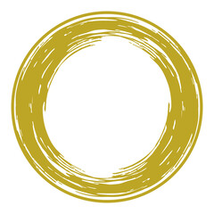 Zen Circle Icon Symbol in Gold. Zen Illustration for Logo, Art Frame, Art Illustration, Website or Graphic Design Element. Format PNG
