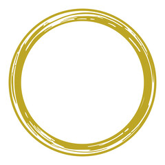 Zen Circle Icon Symbol on the Gold Color. Zen Illustration for Logo, Art Frame, Art Illustration, Website or Graphic Design Element. Format PNG