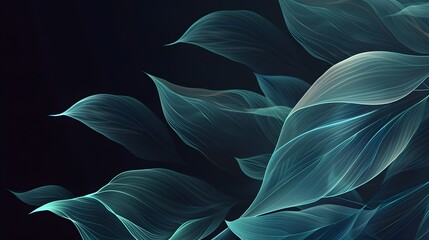 Ethereal Swirling Teal Waves Flowing Elegant Abstract Nature Minimalist Background