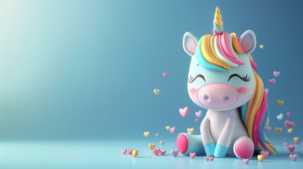 Cute cartoon unicorn. 