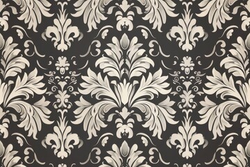 Vintage Damask Pattern Wallpaper
