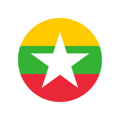 Round Myanmar flag icon