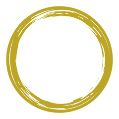 Zen Circle Icon Symbol in Gold. Zen Illustration for Logo, Art Frame, Art Illustration, Website or Graphic Design Element. Format PNG
