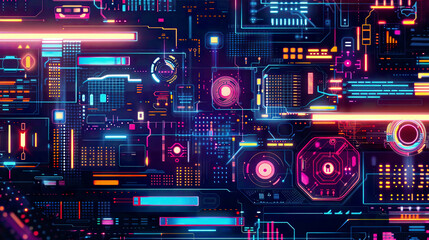 Obraz premium A detailed illustration of futuristic digital light technology