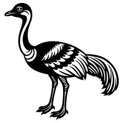 solid-black-outline-gastornis-animal-vector-on-whi