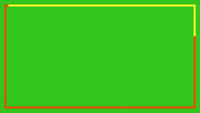 Orange and yellow line border frame animation video