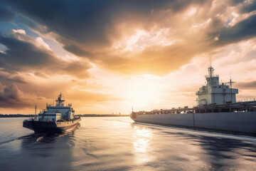 Obraz premium Breathtaking Ships at Sunrise