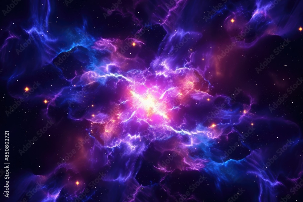 Wall mural Vibrant Galactic Explosion in Deep Space