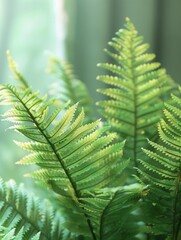 Fresh green, curling green fern leaf