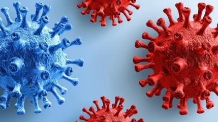 3D Rendered Coronavirus Cells